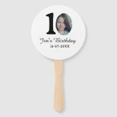 10歳の誕生日はっきりしたフォトレター子供の名前の日付st ハンドファン (裏面)