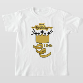 10歳の誕生日を祝う王冠デザイン Tシャツ