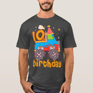 10歳の誕生日を祝う男の子と女の子のモン Tシャツ