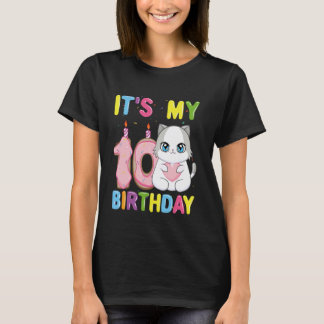 10歳の誕生日を迎えた女の子のラグドールキャット Tシャツ
