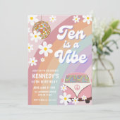 10歳の誕生日を迎えるグルーヴィーな女の子 招待状 (スタンド正面)