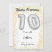 10歳の誕生日カード (裏面)