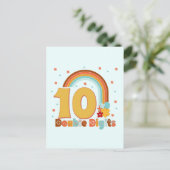 10歳の誕生日ガール グルーヴィーパーティー ポストカード (スタンド正面)