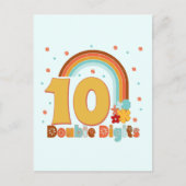 10歳の誕生日ガール グルーヴィーパーティー ポストカード (正面)