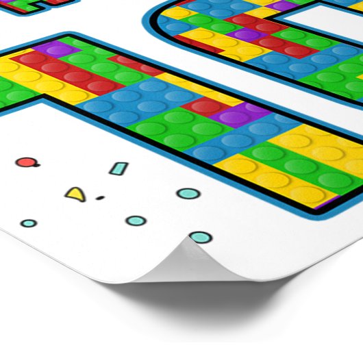 10歳の誕生日ギフト年齢10ビルドブロックBri ポスター (角)