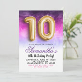 10歳の誕生日グラデーション招待状 招待状 (スタンド正面)