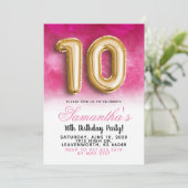 10歳の誕生日グラデーション招待状 招待状 (スタンド正面)