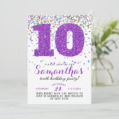 10歳の誕生日コンフェティ招待状 招待状 (スタンド正面)
