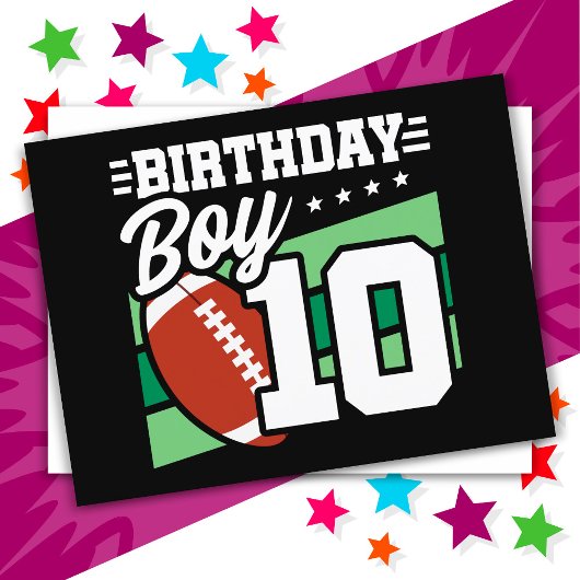 10歳の誕生日サッカー パーティーテーマ 男の子 ポストカード