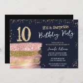 10歳の誕生日サプライズ招待状 招待状 (正面/裏面)