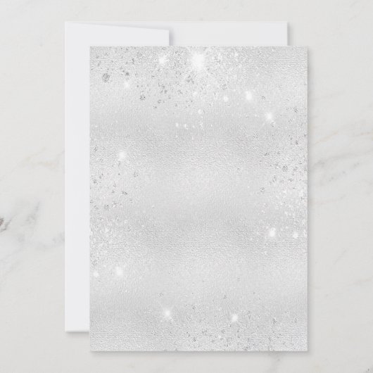 10歳の誕生日シルバーグリッター 招待状 (裏面)