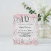 10歳の誕生日シルバーピンクグリッター (スタンド正面)