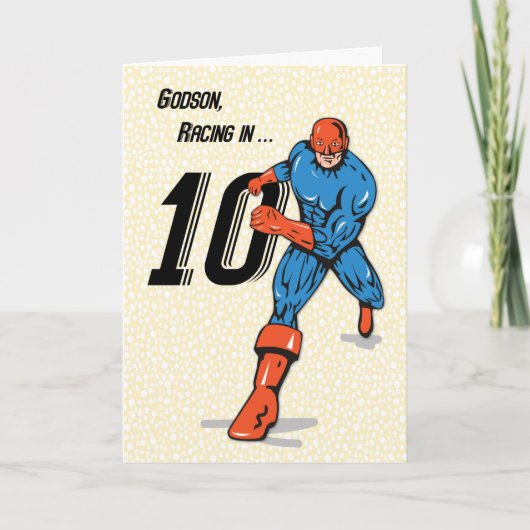 10歳の誕生日スーパーヒーロー カード (正面)
