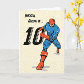 10歳の誕生日スーパーヒーロー カード (黄色い花)