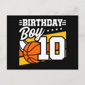 10歳の誕生日バスケットボールパーティー 男の子10歳の誕生日 ポストカード (正面)