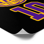 10歳の誕生日バスケットボールボールボールパープル ポスター (角)