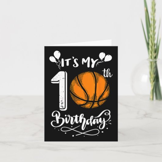 10歳の誕生日バスケットボール選手 10歳の誕生日パーティー カード (正面)