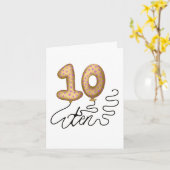 10歳の誕生日バルーンカード カード (黄色い花)