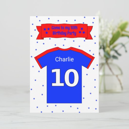 10歳の誕生日パーソナライズされたパーティの招待状 招待状 (スタンド正面)