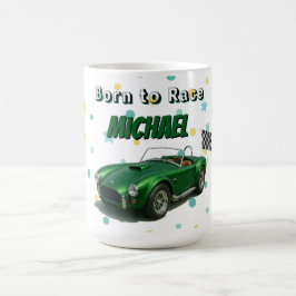 10歳の誕生日パーティグリーンレーシングカー コーヒーマグカップ