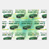 10歳の誕生日パーティグリーンレーシングカー ラッピングペーパーシート (正面)