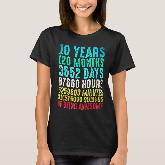 10歳の誕生日パーティーの飾り付け 10歳用 Tシャツ (正面)