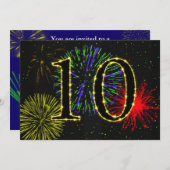 10歳の誕生日パーティーを招待する 招待状 (正面/裏面)