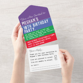 10歳の誕生日パーティーオールインワン招待状 オールインワン招待状