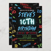 10歳の誕生日パーティー招待状 招待状 (正面/裏面)