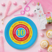 10歳の誕生日パーティー用紙皿 ペーパープレート (パーティー)