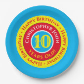 10歳の誕生日パーティー用紙皿 ペーパープレート (正面)