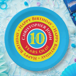 10歳の誕生日パーティー用紙皿 ペーパープレート