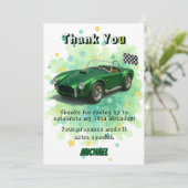 10歳の誕生日パーティー グリーン レース カー サンキューカード (スタンド正面)