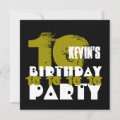 10歳の誕生日パーティーZ02グランジB 招待状 (正面)