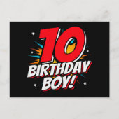 10歳の誕生日ヒーロー少年 10歳の誕生日 ポストカード (正面)