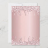 10歳の誕生日ピンクの埃っぽいバラグリッタードリップスグラム 招待状 (裏面)