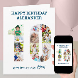 10歳の誕生日フォトコラージュ カード