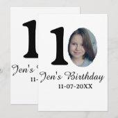 10歳の誕生日フォト 名前入り 招待状 (正面/裏面)