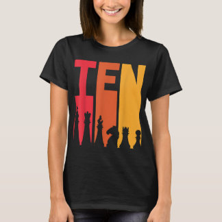 10歳の誕生日プレゼント チェス プレーヤー レトロ ボードゲーム ファン Tシャツ