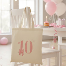 10歳の誕生日プレゼント ピンクの蝶リボン トートバッグ