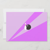 10歳の誕生日ボウリングパーティー 紫とピンク 招待状 (裏面)