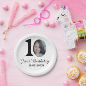 10歳の誕生日写真 名前入り ペーパープレート (パーティー)