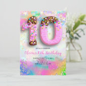 10歳の誕生日女子招待状 招待状 (スタンド正面)
