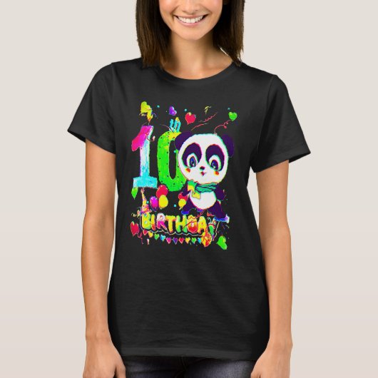 10歳の誕生日子供へとグラフィック素晴らしF Tシャツ (正面)
