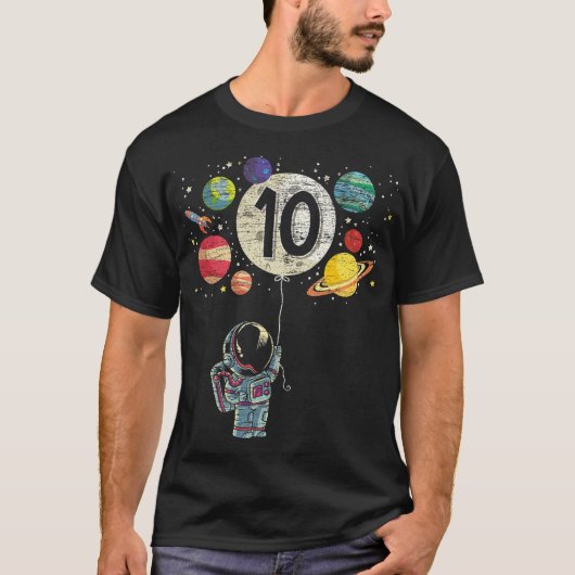 10歳の誕生日少年ギフト宇宙飛行士10th Bir Tシャツ (正面)