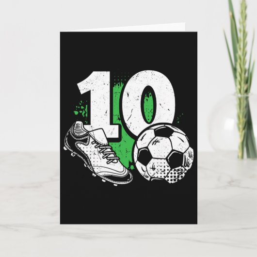 10歳の誕生日少年サッカープレーヤーフットボール 10歳 カード (正面)