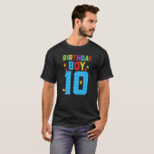 10歳の誕生日少年ブロック建物少年の木 Tシャツ (正面フル)