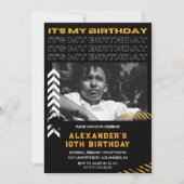 10歳の誕生日招待状少年フォトスプレ絵を描ー 招待状 (正面)