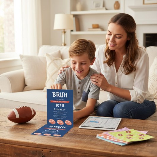 10歳の誕生日男子招待状、現代風スラング「ブラァ」 招待状