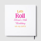 10歳の誕生日転がを楽しもう一つ名前レトロなピンク ゲストブック (裏面)